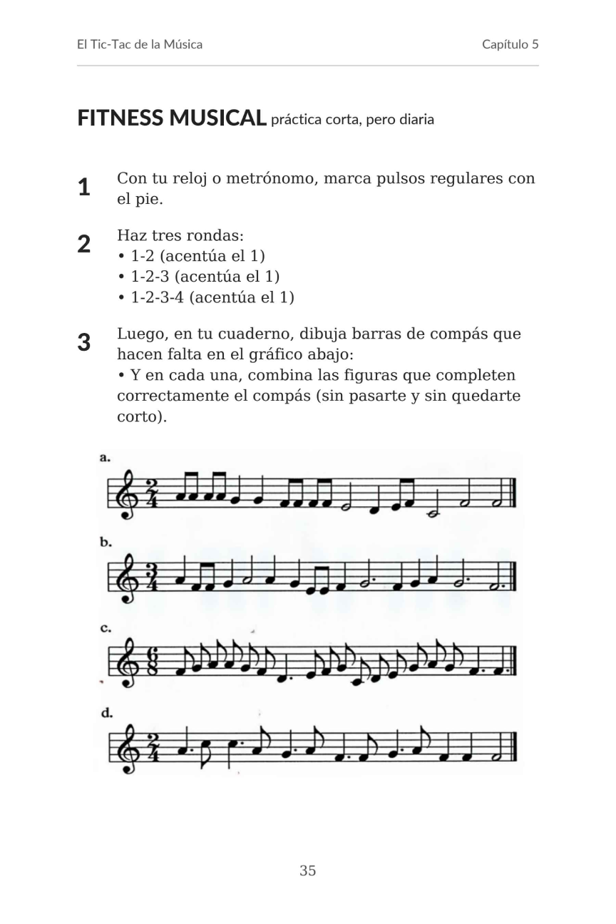 Página de muestra de El Tic-Tac de la Música